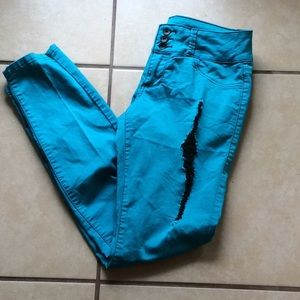 Blue skinny jeans